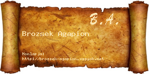 Brozsek Agapion névjegykártya